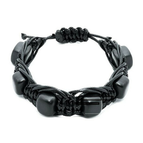 Macrame Shungite Cubic Beaded Bracelet - Bracelets - Force of Life - Forceoflife.co.uk